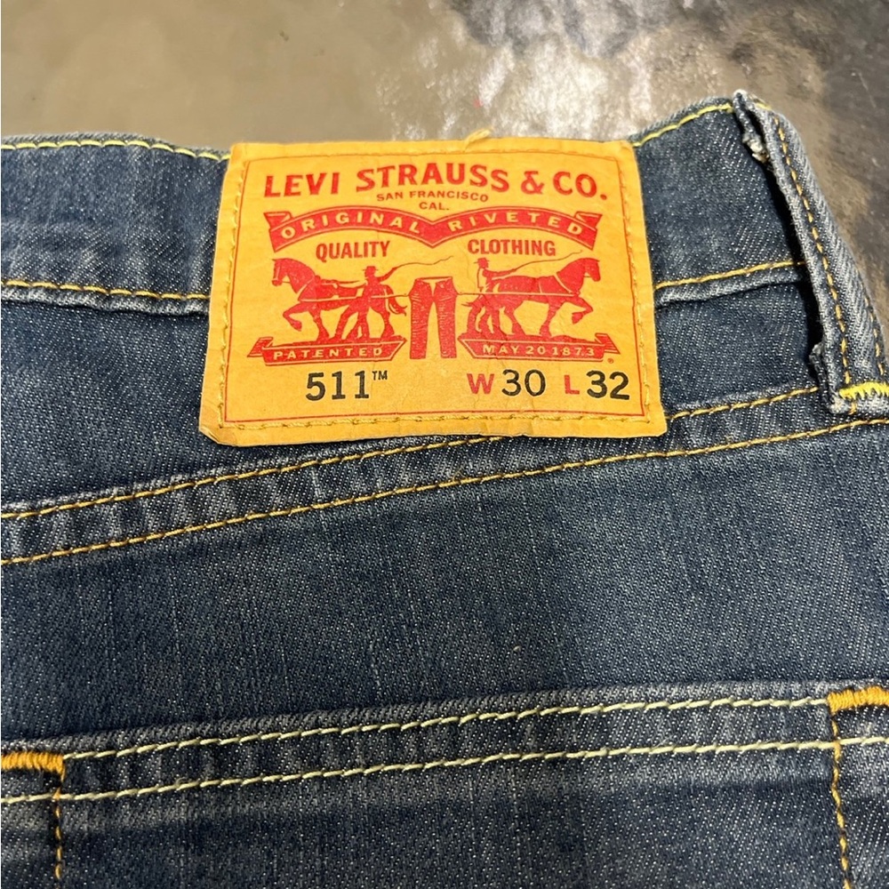 Levi's Men's Straight Jeans - Blue Denim - Picture 3 of 4